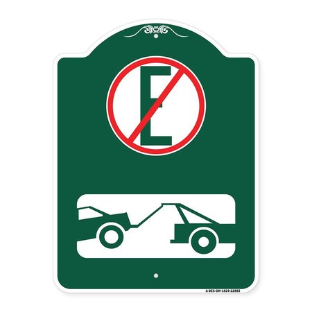 SIGNMISSION Spanish Parking Control Sign No Estacionar No Parking, Green & White Alum Sign, 18" H, GW-1824-22883 A-DES-GW-1824-22883